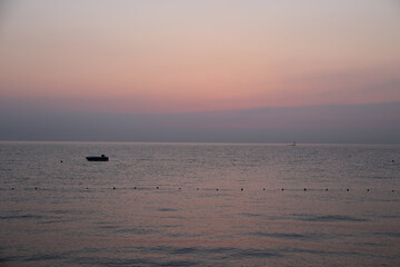 red sea dawn from the sea in summer