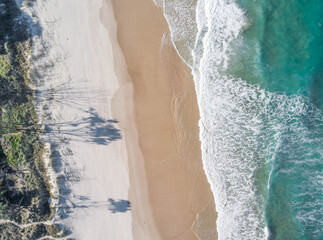 Fototapeta na wymiar Aerial view of a beach on a holiday village