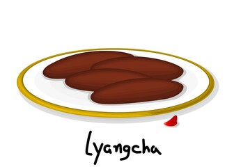 Lyangcha indian Sweet Dish Food Vector