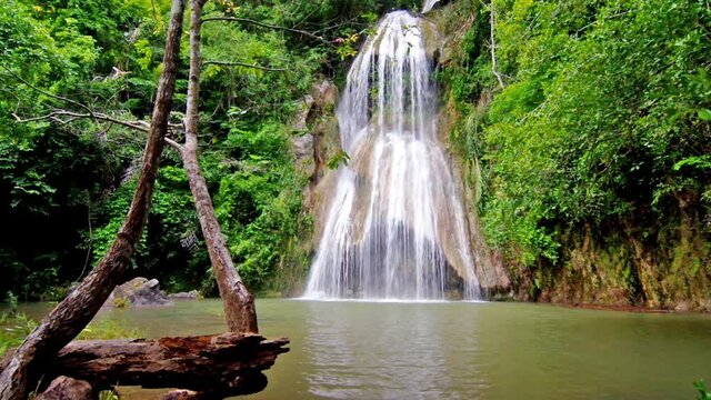 Video HD, Pha Nam Yod Waterfall in tropical deep forest at Kaeng krachan Phetchaburi, Thailand.