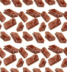 金のチョコレートクッキー連続背景パターン