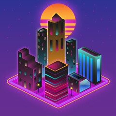 Fototapeta premium Neon Town