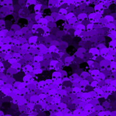 Funny seamless violet scull pattern background for Halloween