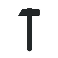 Hammer vector icon. Sledge symbol. Blacksmith sledgehammer tool sing. Industry and construction logo. Silhouette isolated on white background.