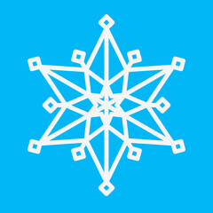 Snowflake icon. Outline vector icon. Thin line Christmas holiday symbol. Snow for creation of New Year artistic compositions. Winter decoration vector illustration