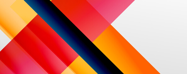 Geometric abstract backgrounds with shadow lines, modern forms, rectangles, squares and fluid gradients. Bright colorful stripes cool backdrops