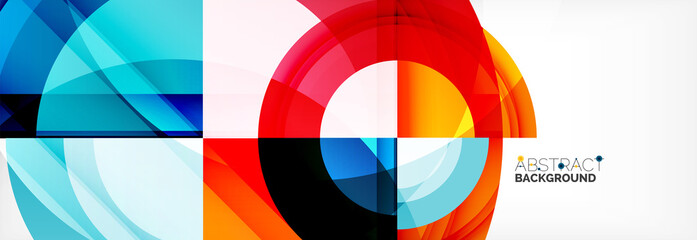 Fototapeta premium Round shapes, triangles and circles. Modern abstract background