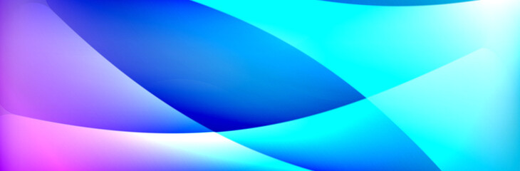 Fluid gradient neon color waves, vector abstract background