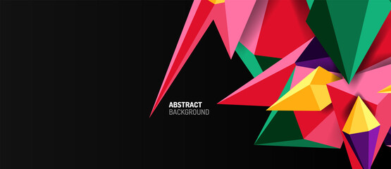 3d low poly abstract shape background vector illustration