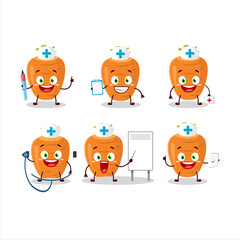 Doctor profession emoticon with sweet carrot cartoon character