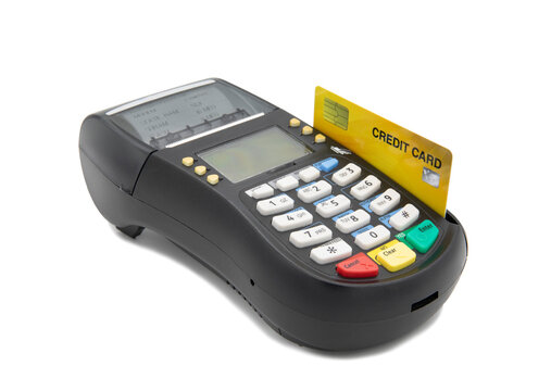Credit card reader isolated on white background