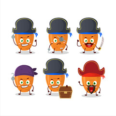Cartoon character of sweet carrot with various pirates emoticons