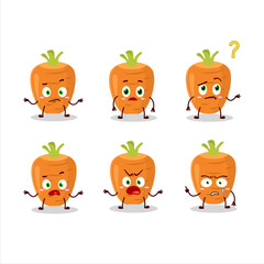 Cartoon character of sweet carrot with what expression
