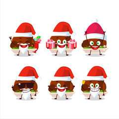 Santa Claus emoticons with turkey meat cartoon character