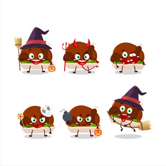 Halloween expression emoticons with cartoon character of turkey meat