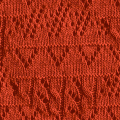 Orange Nordic Knitting. Xmas Scandinavian 