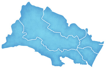 Fototapeta premium 仙台市の境界線入り地図