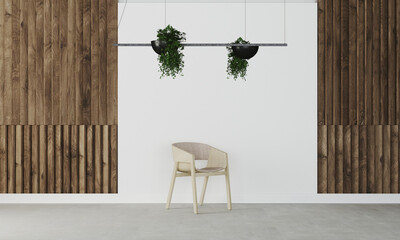 Creative interrior with double plant lamp