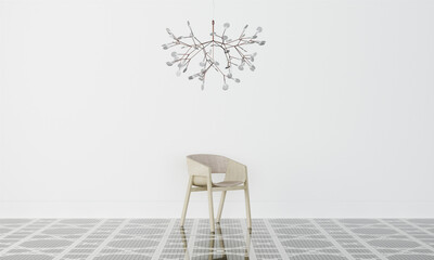 Light interrior with with minimalistic lamp