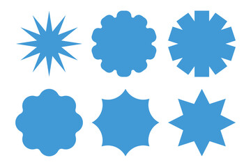 Set of blue tag icon. Sticker, Label symbol
