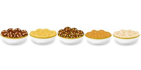 Indian Sweets or Mithai Like Sandesh,Laddu