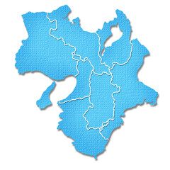 ペーパークラフト調の近畿地方の地図