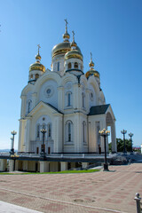 Russia. Khabarovsk-August 2020: View of the Transfiguration Cathedral