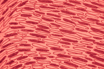 Scribbled Abstraction. Orange Scratch Drawn. 