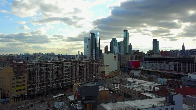 Scenic Aerial View of Long Island City Skyline in Queens, NY