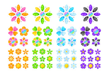 宝石／花／セット／D