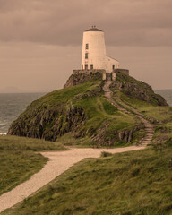 Fototapeta na wymiar Lighthouse on the Anglesey coast