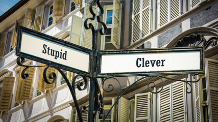 Street Sign Clever versus Stupid