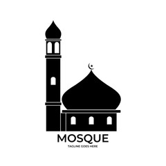 Symbol of logo modern mosque, isolated on white background. Mosque creative design concept.