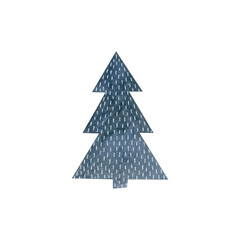 Fototapeta premium Watercolor illustration of Scandinavian style Christmas tree isolated on white background.