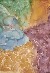 Fototapeta premium Fluid Art . Abstract colorful background, wallpaper. Mixing acrylic paints. Modern art. Marble texture. Alcohol ink colors translucent