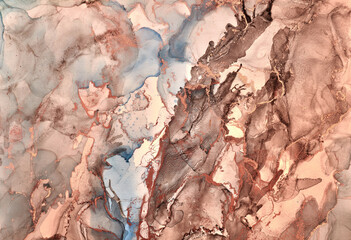 Fluid Art . Abstract colorful background, wallpaper. Mixing acrylic paints. Modern art. Marble texture. Alcohol ink colors  translucent