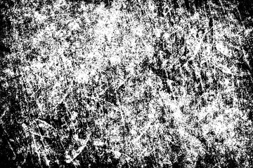 Grunge black and white texture. Pattern of scratches, chips, wear, and scuffs. Monochrome vintage background. Pattern of dirt, dust