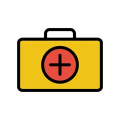 First Aid Kit Icon Color Design Vector Template Illustration
