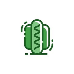 sausage icon in filled line style isolated on white background. EPS 10