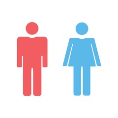 Toilet Sign Icon Color Design Vector Template Illustration