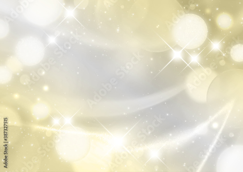 キラキラ輝く星 白い水玉と曲線 パステルカラーの背景色 黄色 透明感のある背景素材 横型 Abstract Wall Mural Abstra Yx2k