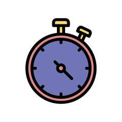 Stopwatch Icon Color Design Vector Template Illustration
