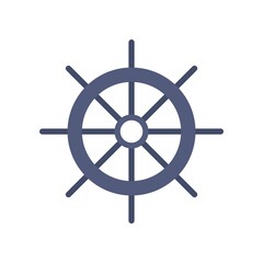 Obraz premium Ship Steering Icon Color Design Vector Template Illustration