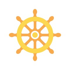Obraz premium Ship Steering Icon Color Design Vector Template Illustration
