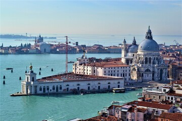 Fototapeta premium Panoramic view of city Venedig, Italy. City views of Venedig from top of St Mark's Campanile