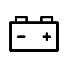 Vector high quality car battery line icon isolated on white background