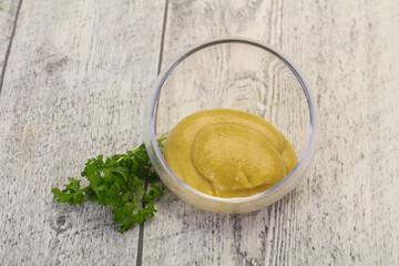 Mustard sauce in the bowl