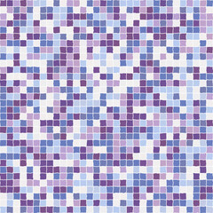Seamless pattern. Plaid texture of irregularly colored uneven squares. Purple, lilac, blue with pale shades.