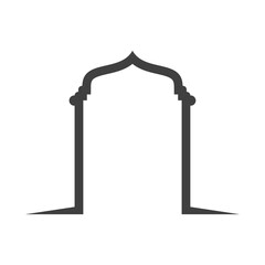 Mosque window vector icon design template