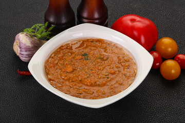 Famous Spanish gazpacho tomato soup
